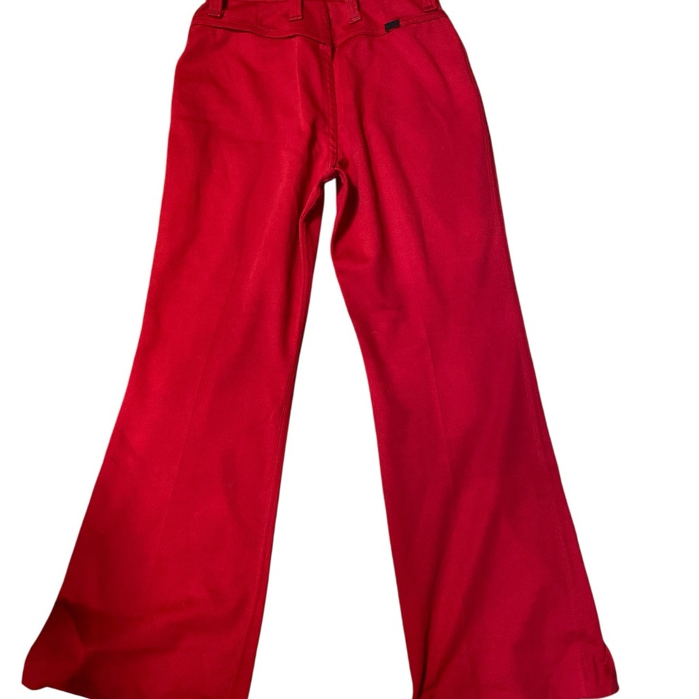 Vintage 60s/70s Wrangler Ladies Red High Waist Wide Leg Slacks - Picture 2 of 8